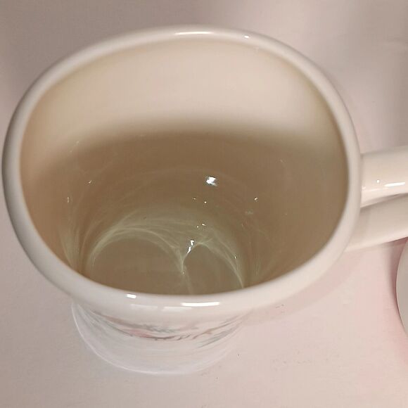 2 Hallmark Christmas Mugs Santa Reindeer Watching Tea Coffee Cup 16 oz - Picture 5 of 16